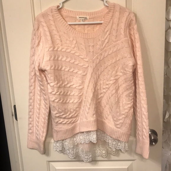 Light pink sweater with lace - Picture 2 of 2